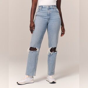 Abercrombie Curve Love 90s straight ultra high rise jeans (101)